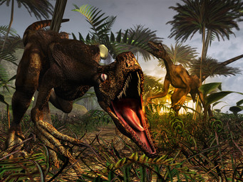 3_fingers ambiguous_gender biped bipedal_feral brown_body brown_scales claws duo dust feral fingers grass looking_at_viewer outside palm_tree plant pupils roaring scales sharp_teeth sky slit_pupils tail teeth tongue tree deino_(artist) deinonychus dinosaur dromaeosaurid prehistoric_species reptile saurischian scalie theropod 2008 3d_(artwork) 4:3 autodesk_3ds_max_(artwork) digital_media_(artwork)