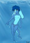 anthro bulge clothing detailed_bulge genital_outline male penis_outline solo speedo swimming swimwear tail underwater water byondrage mythology ruku_nage dragon hybrid lagomorph mammal mythological_creature mythological_scalie scalie absurd_res hi_res