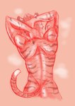 anthro biped butt flexing male male_anthro muscular rear_view solo stretching zanru felid mammal pantherine tiger absurd_res hi_res