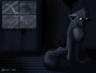 dark detailed_background electricity female feral inside lightning solo storm tail toony shayde_(artist) canid canine canis mammal wolf 2003