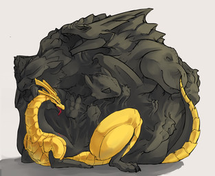 ambiguous_gender belly big_belly black_body face_imprint feral half-closed_eyes hand_imprint imprint looking_at_viewer lying multiple_prey narrowed_eyes offscreen_character on_back open_mouth red_eyes simple_background size_difference soft_vore solo tail teeth tongue tongue_out vore sl4gg capcom dreamworks european_mythology how_to_train_your_dragon monster_hunter mythology toothless barioth dinosaur dragon flying_wyvern fury_(httyd) mythological_creature mythological_scalie night_fury prehistoric_species rath_wyvern rathalos reptile scalie theropod tyrannosaurid tyrannosauroid tyrannosaurus tyrannosaurus_rex western_dragon hi_res