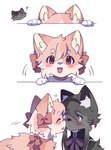 alternate_species blush duo female feral feralized furrification heart_symbol kemono question_mark kuro_chromium puella_magi puella_magi_madoka_magica homura_akemi madoka_kaname domestic_cat felid feline felis mammal hi_res