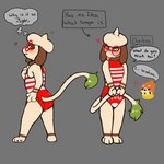 anthro blush clothing duo eyewear female glasses male male/female swimwear tongue tongue_out mr.smile nintendo pokemon tenga kai_(mr.smile) mimi_(mr.smile) buizel generation_2_pokemon generation_4_pokemon pokemon_(species) smeargle 1:1 hi_res