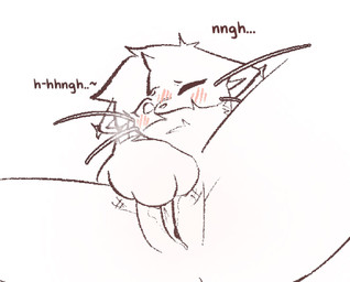 anthro blush bodily_fluids clitoral clitoral_rubbing female genital_fluids genital_shot genitals hair masturbation moan one_eye_closed perspective presenting presenting_vulva solo spread_legs spreading text vaginal_fluids vulva vulva_shot whiskers aarelthings caramel_(aarelthings) felid feline mammal