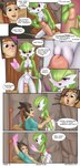 absurd_res balls big_penis blush bodily_fluids breasts clothed clothing comic dialogue dominant dominant_female duo english_text erection female fuckboy gardevoir generation_3_pokemon genital_fluids genitals green_hair hair hi_res human human_on_humanoid humanoid humanoid_genitalia humanoid_penis interspecies male male/female mammal masterploxy nintendo not_furry penis pokemon pokemon_(species) prodding pussy red_eyes reluctant sex smile submissive submissive_male text vaginal_fluids