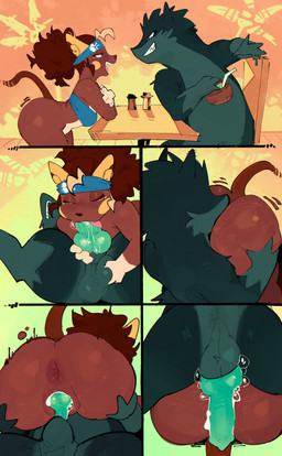 69_position accessory alternate_color anal animal_genitalia animal_penis anthro anthro_on_anthro anthro_penetrated anthro_penetrating anthro_penetrating_anthro anus bandeau bent_over beverage big_butt bodily_fluids breasts brown_body brown_fur brown_hair butt canine_genitalia canine_penis clothing coconut coconut_drink cum cum_in_vagina cum_inside drupe_(fruit) duo erection fellatio female food fruit fur genital_fluids genitals green_penis grin hair headband interspecies knot knotted_penis knotting male male/female oral oral_penetration penetration penile penile_penetration penis penis_in_mouth penis_in_vagina plant rimming rimming_69 saliva sex shortstack smile topwear vaginal vaginal_knotting vaginal_penetration vulva goonie-san nintendo pokemon goon_(goonie_san) rika_(prate) alolan_form alolan_raichu generation_2_pokemon generation_7_pokemon mammal pokemon_(species) regional_form_(pokemon) rodent typhlosion absurd_res comic hi_res