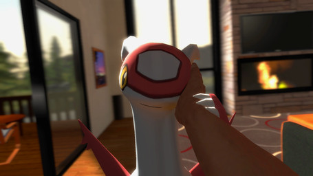 building caressing caressing_cheek female house looking_at_viewer male smile cr1m7 garry's_mod nintendo pokemon generation_3_pokemon latias legendary_pokemon pokemon_(species) 16:9 3d_(artwork) digital_media_(artwork) hi_res widescreen