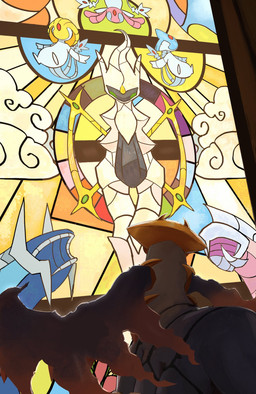 ambiguous_gender feral grey_body multi_leg multi_limb solo stained_glass tail wings chufflepop nintendo pokemon altered_forme_giratina arceus azelf dialga generation_4_pokemon giratina legendary_pokemon mesprit palkia pokemon_(species) uxie 2026 hi_res