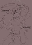 andromorph anthro disembodied_tail duo eisen_(thathornycat) genitals intersex lasso male pussy solo_focus text thathornycat capitoline_ranch fallout microsoft tab_(thathornycat) felid feline mammal night_stalker_(fallout) absurd_res english_text hi_res monochrome sketch