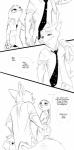 2017 absurd_res anthro black_and_white canid canine clothed clothing comic dialogue disney duo english_text female fox hi_res judy_hopps lagomorph leporid male mammal monochrome nick_wilde rabbit red_fox speech_bubble spintherella text true_fox zootopia