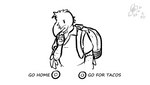 anthro avian backpack bird cerdeorhys clothing corvid corvus_(genus) dot_eyes gonzalo_(cerdeorhys) humanoid male meme monochrome options oscine passerine raven school school_uniform simple_background solo thinking uniform white_background