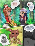 ambiguous_gender female freckles greeting text arevix nintendo pokemon dawn_(pokemon) may_(pokemon) buneary generation_3_pokemon generation_4_pokemon humanoid pokemon_(species) torchic english_text hi_res