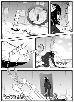anthro blood bodily_fluids clothed clothing dialogue female jewelry knife prosthetic prosthetic_leg prosthetic_limb simple_background solo speech_bubble text kifyun2 rita_(undying_void) felid mammal pantherine snow_leopard absurd_res black_and_white comic english_text hi_res monochrome
