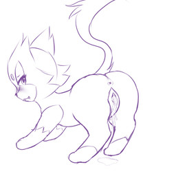 after_sex anus blush bodily_fluids cum cum_drip cum_in_vagina cum_inside dripping female feral fur genital_fluids genitals leaking looking_at_viewer looking_back naughty_face simple_background solo vulva white_background unknown_artist nintendo pokemon felid generation_5_pokemon mammal pokemon_(species) purrloin 1:1 hi_res monochrome source_request