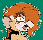 anthro fangs fur hair male orange_hair solo teeth yellow_body yellow_eyes yellow_fur sinfrou haplorhine humanoid mammal monkey old_world_monkey primate proboscis_monkey hi_res