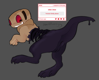 anthro anus claws digitigrade dripping female fossil genitals paws sharp_teeth solo tail teeth vulva puppystro blushcrunch_studio dandy's_world roblox twisted_shelly_(dandy's_world) dinosaur prehistoric_species reptile scalie hi_res