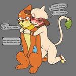 blush duo eyewear female feral flat_chested genitals glasses hug hugging_another hugging_from_behind male male/female navel nude pussy tail tail_tuft text tuft mr.smile nintendo pokemon kai_(mr.smile) mimi_(mr.smile) buizel generation_2_pokemon generation_4_pokemon pokemon_(species) smeargle 1:1 english_text hi_res