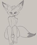 angry balls genitals male nude sitting solo coffeefly cafe_(coffeefly) canid canine fennec_fox fox mammal true_fox hi_res sketch