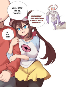 anthro bald big_breasts black_clothing black_legwear blue_clothing blue_eyes blue_shirt blue_topwear bottomwear bra_strap breast_squish breasts brown_hair clothing dialogue dipstick_tail faceless_character faceless_human faceless_male female female_anthro female_focus female_human fire_eyes group hair hat headgear headwear hugging_arm human_focus legwear male male_human markings monotone_clothing monotone_shirt monotone_topwear multicolored_clothing multicolored_shirt multicolored_topwear navel pokeball pokeball_clothing pokemorph purple_arms purple_legs purple_tail_tip red_clothing red_shirt red_topwear running shirt skirt solo_focus speech_bubble squish tail tail_markings text topwear trio two_tone_clothing two_tone_shirt two_tone_topwear visor_cap white_body white_clothing white_shirt white_topwear yellow_bottomwear yellow_clothing yellow_skirt lucyfercomic nintendo pokemon rosa_(pokemon) generation_5_pokemon human mammal mienshao pokemon_(species) english_text hi_res