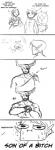 bodily_fluids female gesture humor male male/male nervous profanity sex_gesture suggestive suggestive_gesture sweat sweatdrop text pissedchan bioware dragon_age electronic_arts iron_bull human mammal qunari comic english_text hi_res monochrome sketch