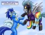 blue_body blue_feathers blue_fur comic english_text equid equine feathered_wings feathers female feral friendship_is_magic frown fur group hair hasbro male mammal multicolored_hair multicolored_tail my_little_pony mythological_creature mythological_equine mythology pegasus pluckyninja rainbow_dash_(mlp) rainbow_hair rainbow_tail shadowbolts_(mlp) smile soarin_(mlp) tail text wings wonderbolts_(mlp)