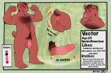 anthro anus big_penis genitals male penis solo gavin_daboi1005 vector_the_bear bear mammal hi_res model_sheet