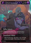 absurd_res anthro anus cloak clothed clothing english_text female generation_7_pokemon genitals hi_res hidoihito leaning leaning_backward nintendo partially_clothed pokemon pokemon_(species) presenting presenting_pussy pussy ryme_(totodice1) salazzle solo spread_legs spreading text trading_card_game waterfall