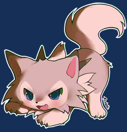 acting_like_a_dog blue_eyes brown_body brown_fur chibi claws cute_fangs daww fangs feral fur open_mouth outline pink_inner_ear spikes teeth tuft white_body white_fur foxlett nintendo pokemon generation_7_pokemon lycanroc midday_lycanroc pokemon_(species) 2017 alpha_channel