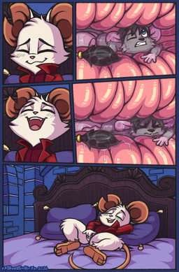 3_toes 4_fingers 5_fingers accessory anthro anthro_on_anthro anthro_pred anthro_prey bed black_blush black_eyebrows black_hair black_nose black_tail_tuft blue_eyes blush blush_lines bodily_fluids bottomless bottomless_female buckteeth cheek_tuft clothed clothed/nude clothed_anthro clothed_female clothing cutaway duo extreme_size_difference eyebrows eyes_closed facial_tuft feet female female_anthro female_pred fingering fingering_self fingers fully_inside fur furgonomics furniture genital_fluids genitals glistening glistening_eyes grey_body grey_fur grey_tail hair headboard humanoid_genitalia humanoid_vulva inside internal internal_vaginal intraspecies jacket jewelry larger_female long_sleeves looking_pleasured looking_up lying male male/female male_anthro male_prey masturbation micro micro_prey mouth_closed night notched_ear nude nude_anthro nude_male on_back on_bed one_eye_closed open_clothing open_jacket open_mouth open_topwear pillow pink_feet pink_hands pink_inner_ear pink_nose pink_tail pink_tongue pupils red_clothing red_jacket red_shirt red_topwear ring round_ears sex shirt short_hair size_difference smaller_male snout soles tail tail_accessory tail_jewelry tail_ring tail_tuft teeth text toes tongue topwear tuft unbirthing vaginal vaginal_fingering vaginal_fluid_covered vaginal_fluids vaginal_fluids_on_face vaginal_fluids_on_hand vaginal_fluids_on_tail vaginal_masturbation vore vulva white_body white_ears white_fur window bluestripedrenulian mina_the_hollower yacht_club_games mina_(mina_the_hollower) pocket_jabari mammal mouse murid murine rodent 2026 artist_name comic dated hi_res
