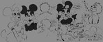 absurd_res ahegao anthro blush bodily_fluids canid canine canis clothing cum_request dialogue disney domestic_dog dress duo english_text female goon_(goonie_san) goonie-san hat headgear headwear hi_res infidelity insemination_request looking_pleasured male mammal minnie_mouse monochrome mouse murid murine offscreen_sex rodent saliva smile sound_effects text