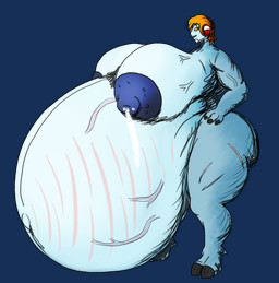 bodily_fluids breasts electronics female headgear headphones headset hyper hyper_pregnancy lactating pregnant scar solo stretch_marks vein veiny_belly veiny_breasts vwpologt warhammer_(franchise) warhammer_40000 alien alien_humanoid humanoid t'au_(warhammer) alpha_channel