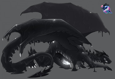 animal_genitalia anthro black_body black_claws black_horn black_membrane black_penis black_scales bodily_fluids claws digitigrade erection genitals glistening glistening_body glowing glowing_body glowing_genitalia glowing_penis horn knot latex liquid_latex male male_anthro membrane_(anatomy) membranous_wings muscular penis quadruped scales solo tail tapering_penis thick_tail white_penis wings amurous mythology zathir dragon latex_creature living_latex mythological_creature mythological_scalie scalie hi_res