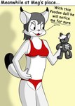 anthro bra breasts clothing female lingerie male panties solo text underwear voodoo voodoo_doll lucyhaupdarsteller snow_days honeycutt_(wonderingeyes13) meg_keller badger felid feline honey_badger linx lynx mammal mustelid musteline absurd_res english_text hi_res