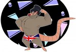 3_toes 5_fingers anthro black_clothing black_hair black_hat black_headwear blue_clothing blue_speedo blue_swimwear blue_thong blue_underwear clothed clothing feet fingers flag flag_print flexing fur grey_body grey_fur hair hat headgear headwear male mature_anthro mature_male muscular muscular_anthro muscular_male pink_paws purple_eyelids simple_background smile solo speedo swimwear tail thong toes top_hat topless topless_anthro topless_male underwear union_jack white_background yellow_sclera r4c00n disney the_great_mouse_detective professor_padraic_ratigan mammal mouse murid murine rat rodent hi_res