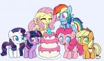 blush cake cutie_mark dessert eyes_closed female feral food group horn looking_at_viewer simple_background smile tongue tongue_out wings moozua friendship_is_magic hasbro my_little_pony mythology applejack_(mlp) fluttershy_(mlp) mane_six_(mlp) pinkie_pie_(mlp) rainbow_dash_(mlp) rarity_(mlp) twilight_sparkle_(mlp) earth_pony equid equine horse mammal mythological_creature mythological_equine pegasus pony unicorn winged_unicorn 2018 absurd_res digital_media_(artwork) hi_res