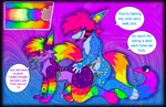 alternative_fashion anal anal_penetration anthro biped blush bodily_fluids cum cum_inside dialogue doggystyle duo from_behind_position genital_fluids genital_piercing genitals hair humanoid_genitalia humanoid_penis male male/male male_penetrated motion_lines multicolored_hair multicolored_tail noise_filter onomatopoeia penetration penis penis_piercing piercing plap plap_(sound) profanity rainbow_hair rainbow_tail scene_(fashion) scene_haircut sex side_view sound_effects sparklefur speech_bubble tail text x-ray_view conditional_dnp radiancemutt prismsplash_(radiancemutt) radiance_(radiancemutt) canid canine mammal squirmle 2025 digital_media_(artwork) english_text trans_(lore) trans_man_(lore)