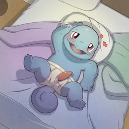 anus bed bed_sheet bedding blue_body blue_skin blush briefs clothed clothing feet furniture genitals heart_symbol looking_at_viewer lying male on_back on_bed penis pillow shell-less solo speech_bubble spread_legs spreading tail tighty_whities underwear underwear_only white_briefs white_clothing white_underwear young argon_vile nintendo pokemon generation_1_pokemon pokemon_(species) reptile scalie squirtle turtle 1:1 hi_res
