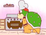 2_frame_animation 4:3 animated anthro bowser chef_hat clothing cooking eclipticafusion english_text frame_by_frame hair hat headgear headwear horn koopa male mario_bros nintendo red_hair scalie shell short_playtime signature solo text toony