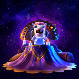 anthro black_hair blue_eyes brown_pillow candle chair clothing cosmic_background crystal_ball ear_piercing ear_ring eyelashes female female_anthro fire fortune_teller front_view furniture hair headgear headkerchief headwear hoop_ear_ring kerchief light lipstick lit_candle machine makeup mitten_hands multicolored_body noseless on_chair open_mouth piercing pillow purple_pillow red_headkerchief red_kerchief red_lipstick ring_piercing sitting sitting_on_chair space space_background star table tablecloth tan_body two_tone_body white_body yves_barthez mario_bros mario_plus_rabbids_sparks_of_hope nintendo raving_rabbids rayman_(series) ubisoft madame_bwahstrella animatronic hybrid lagomorph mammal rabbid robot 1:1 2023 3d_(artwork) absurd_res adobe_illustrator_(artwork) adobe_photoshop_(artwork) autodesk_maya_(artwork) colored crossover digital_media_(artwork) english_description hi_res lighting official_art shaded substance_painter_(artwork)