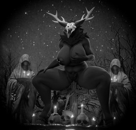 2_horns ahegao anthro antlers areola big_breasts big_horn big_pubes blasphemy bone breast_squish breasts candle cemetery cross curvy_figure dark_areola dark_nipples fangs female fetlocks forest genitals glistening glistening_areola glistening_nipples glistening_tongue glowing glowing_eyes grave hand_on_own_breast hooves horn huge_breasts human_skull improvised_dildo improvised_sex_toy long_fangs looking_pleasured masturbation neck_tuft night nipples open_mouth orgasm_face outdoor_nudity outside penetration plant pubes sculpture sharp_teeth skull skull_head sky solo squish star starry_sky statue teeth thick_thighs tombstone tongue tongue_out tree tuft unguligrade vaginal vaginal_masturbation vaginal_penetration voluptuous voluptuous_anthro voluptuous_female vulva wide_hips impaer_jaster vulgarvictor_(modeler) american_mythology indigenous_north_american_mythology mythology north_american_mythology wendigo 3d_(artwork) digital_media_(artwork) greyscale hi_res monochrome watermark