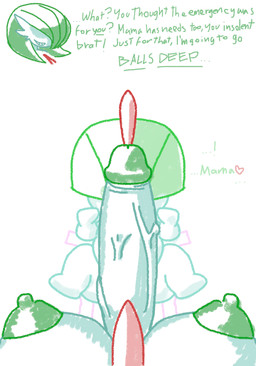 anthro anus big_penis bird's-eye_view breasts changing_table dialogue diaper duo female genitals gynomorph gynomorph/female heart_symbol high-angle_view huge_penis imminent_rape imminent_sex intersex intersex/female navel neonate nipples open_diaper penis simple_background solo_focus text vulva white_background young sneakydickey nintendo pokemon gardevoir generation_3_pokemon humanoid pokemon_(species) ralts english_text hi_res daughter_(lore) incest_(lore) mother_(lore) mother_and_child_(lore) mother_and_daughter_(lore) parent_(lore) parent_and_child_(lore) parent_and_daughter_(lore)