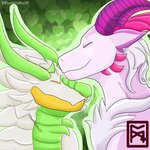 anthro couples kissing male male/male romantic romantic_couple furminko27 mythology ych_(character) dragon mythological_creature mythological_scalie scalie 1:1 absurd_res hi_res