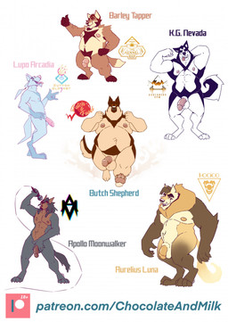 anthro balls belly big_belly black_body black_fur blue_balls blue_body blue_fur brown_body brown_fur flexing flexing_bicep front_view fur genitals gesture grey_body grey_fur grin half-erect hand_behind_head hand_gesture humanoid_genitalia humanoid_penis male male_anthro moobs muscular muscular_anthro muscular_male nude obese obese_anthro obese_male open_mouth overweight overweight_anthro overweight_male penis pink_penis pink_tongue red_penis running side_view simple_background smile solo standing tan_balls tan_body tan_fur text thumbs_up tongue tongue_out white_background white_balls white_body white_fur yellow_balls chocolateandmilk canid canine mammal english_text hi_res sketch_page url