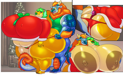 anthro antlers areola belly big_areola big_belly big_breasts big_butt big_penis blue_body breasts brown_areola brown_nipples butt clothing duo erection eyes_closed female fur genitals green_hair hair holidays horn hot_dogging huge_areola huge_breasts huge_butt huge_hips huge_penis huge_thighs hyper hyper_breasts male male/female multicolored_body nipple_outline nipples open_mouth orange_hair overweight overweight_anthro overweight_female panties penis pubes red_eyes sex smile sweater thick_thighs topwear two_tone_body underwear undressing undressing_another wide_hips vdisco asian_mythology christmas east_asian_mythology mythology kang_(vdisco) petunia_flora_(eth) crocodile crocodilian dragon eastern_dragon furred_dragon furred_scalie mythological_creature mythological_scalie reptile scalie hi_res
