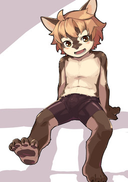4_toes anthro arms_at_sides bangs bench black_bottomwear black_clothing black_shorts black_spandex blush blush_lines bottomwear brown_body brown_ears brown_eyes brown_fur brown_nose brown_pawpads bulge claws clothed clothing feet finger_claws fur hair looking_at_viewer male male_anthro multicolored_body multicolored_fur navel on_bench open_mouth orange_hair pawpads raised_leg shadow shorts simple_background sitting sitting_on_bench smile solo spandex spandex_shorts spread_legs spreading tan_body tan_fur tan_inner_ear teeth_showing tight_bottomwear tight_clothing tight_shorts toe_claws toes tongue topless topless_anthro topless_male two_tone_body two_tone_fur white_background young young_anthro young_male umani canid canine canis domestic_dog mammal