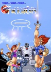 anthro butt clothing comic dialogue english_text felid female footwear legwear lion-o male mammal panthro panties profanity seiren_(artist) socks stirrup_socks text thundercats tygra underwear wilykit