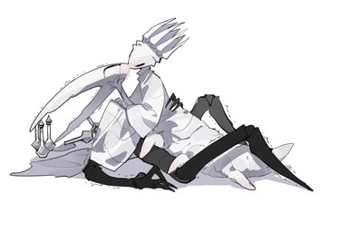 2_horns 7_horns ambiguous/ambiguous ambiguous_fluids ambiguous_gender anthro between_legs black_body black_eyes black_tears blush bodily_fluids bottle bottomless cloak clothed clothing colored_tears container duo hand_on_back hand_on_shoulder holding_bottle holding_container holding_object horn kissing lying multi_horn on_back parent_incest shaking simple_background spilled_drink tears tremble_lines trembling unusual_bodily_fluids unusual_tears white_background white_body white_cloak white_clothing white_head white_robes oxide_cat hollow_knight_(franchise) team_cherry hollow_knight_(character) pale_king_(hollow_knight) pure_vessel_(hollow_knight) arthropod arthropod_taur insect insect_taur taur vessel_(species) 2025 digital_media_(artwork) hi_res shaded simple_shading father_(lore) incest_(lore) male_(lore) nonbinary_(lore) parent_(lore) parent_and_child_(lore)