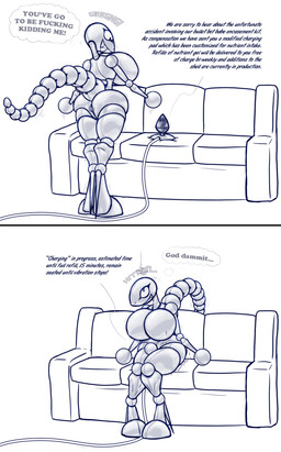 after_transformation ambiguous_penetration anthro big_breasts breasts buttplug buttplug_insertion charging dialogue dildo dildo_sitting furniture genitals glistening glistening_body gynomorph intersex looking_up machine on_sofa penetration plug_(sex_toy) plug_insertion recharging sex_toy sex_toy_insertion sitting sitting_on_sofa smile sofa solo standing tail text daniel_kay robot 2019 absurd_res english_text hi_res