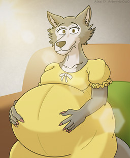 5_fingers anthro belly big_belly black_nose breasts brown_nails cheek_tuft closed_smile clothed clothed_anthro clothed_female clothing colored_nails eyelashes facial_tuft female fingers furniture hands_on_own_belly humanoid_hands inside light looking_at_viewer mouth_closed nails owo pregnant pregnant_anthro pregnant_female smile smiling_at_viewer sofa solo thin_eyebrows triangle_nose tuft yellow_clothing furrylovepup beastars mayternity_2025 leano_(beastars) mammal 2025 digital_media_(artwork) hi_res lighting story story_in_description watermark mother_(lore) parent_(lore)