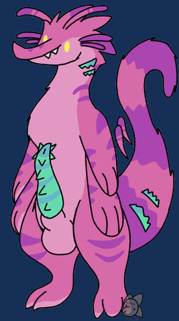 3_fingers 3_toes 4_arms animal_genitalia balls feet fingers fur genitals green_penis long_tail male markings multi_arm multi_limb nude penis pink_balls pink_body pink_fur pink_tail purple_stripes semi-anthro sharp_teeth sheath simple_background solo spiked_penis spikes spikes_(anatomy) striped_body striped_fur striped_genitalia striped_markings striped_penis striped_tail stripes tail tail_markings tapering_penis teeth toes transparent_background yellow_eyes stinkvali henry_(stinkvali) squirmle 2025 alpha_channel hi_res watermark